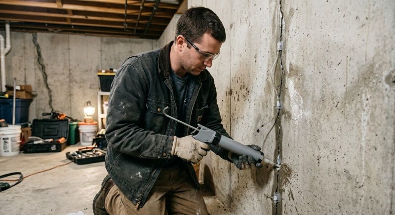 Basement Crack Repair in Plymouth, MA