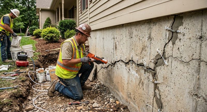 Cracked Foundation Repair in North Falmouth, MA