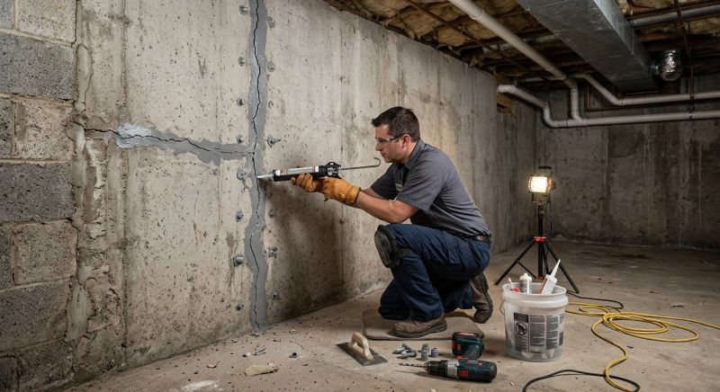 Foundation Crack Sealing in Plymouth, MA