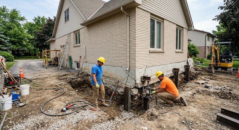 Helical Piers Installation in Plymouth, MA