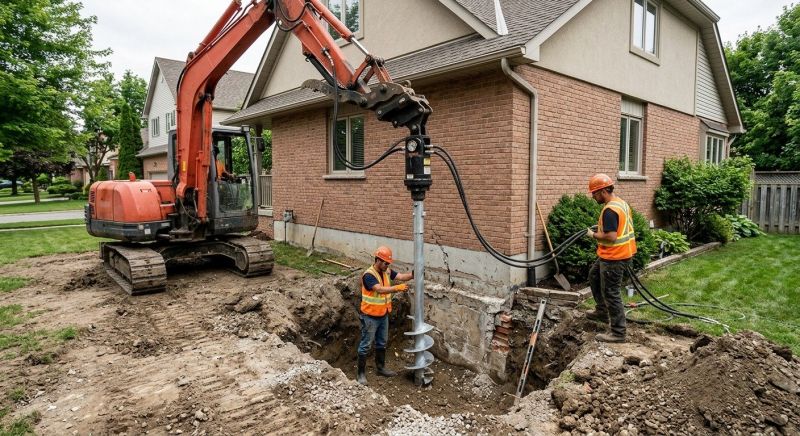 Helical Pile Installation in Plymouth, MA