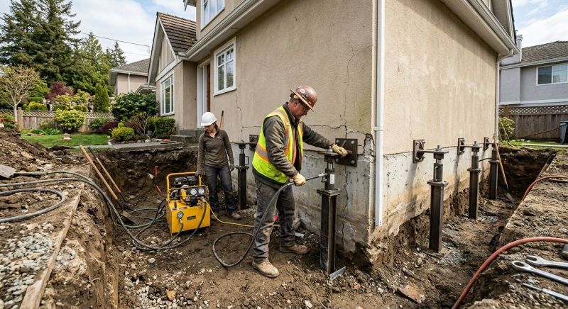 Sinking Foundation Repair in East Taunton, MA