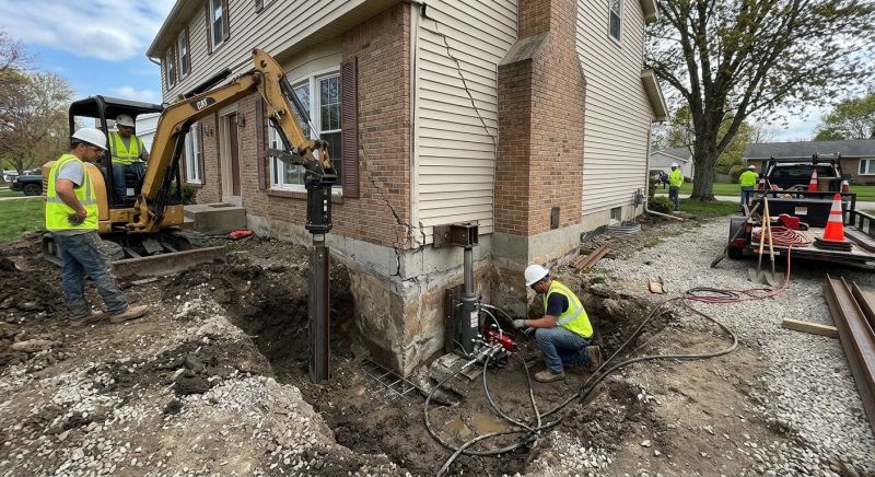 Sinking Foundation Repair in Raynham, MA