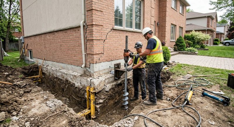 Sinking Foundation Repair in Rockland, MA