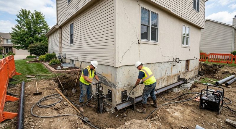 Sinking Foundation Repair in Taunton, MA